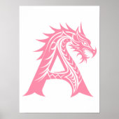 Drache gestalteter Buchstabe A, Drachenalphabet, M Poster (Vorne)