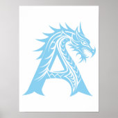 Drache gestalteter Buchstabe A, Drachenalphabet, M Poster (Vorne)