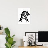 Drache gestalteter Buchstabe A, Drachenalphabet, M Poster (Heimbüro)