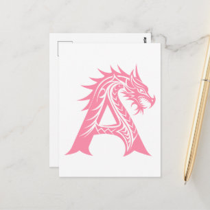 Drache gestalteter Buchstabe A, Drachenalphabet, M Postkarte