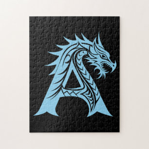 Drache gestalteter Buchstabe A, Drachenalphabet, M Puzzle