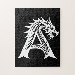 Drache gestalteter Buchstabe A, Drachenalphabet, M Puzzle