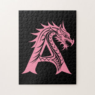 Drache gestalteter Buchstabe A, Drachenalphabet, M Puzzle
