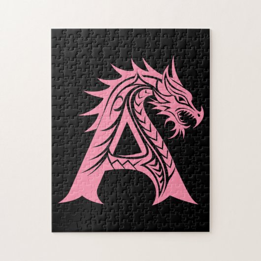 Drache gestalteter Buchstabe A, Drachenalphabet, M Puzzle (Vertikal)