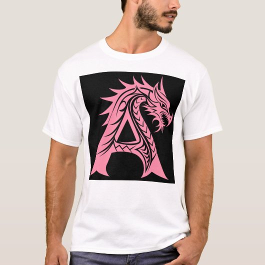 Drache gestalteter Buchstabe A, Drachenalphabet, M T-Shirt (Vorderseite)