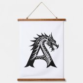 Drache gestalteter Buchstabe A, Drachenalphabet, M Wandteppich Mit Holzrahmen (Vorderseite)