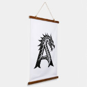Drache gestalteter Buchstabe A, Drachenalphabet, M Wandteppich Mit Holzrahmen (Gewinkelt)