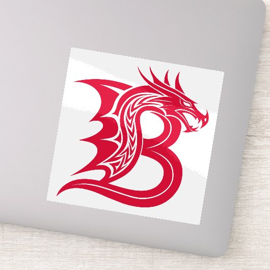 Drache gestalteter Buchstabe B, Drachenalphabet, M Aufkleber (Detail)