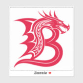 Drache gestalteter Buchstabe B, Drachenalphabet, M Aufkleber (Blatt)