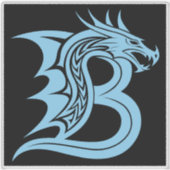 Drache gestalteter Buchstabe B, Drachenalphabet, M Aufkleber (Vorderseite)