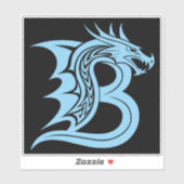 Drache gestalteter Buchstabe B, Drachenalphabet, M Aufkleber (Blatt)