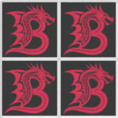 Drache gestalteter Buchstabe B, Drachenalphabet, M Aufkleber (Vorderseite)