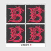 Drache gestalteter Buchstabe B, Drachenalphabet, M Aufkleber (Blatt)