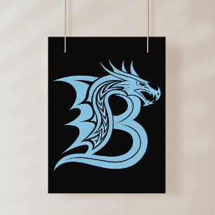 Drache gestalteter Buchstabe B, Drachenalphabet, M Fotodruck