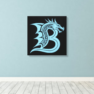 Drache gestalteter Buchstabe B, Drachenalphabet, M Leinwanddruck
