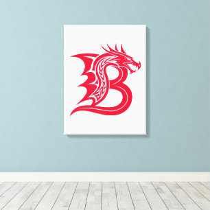 Drache gestalteter Buchstabe B, Drachenalphabet, M Leinwanddruck
