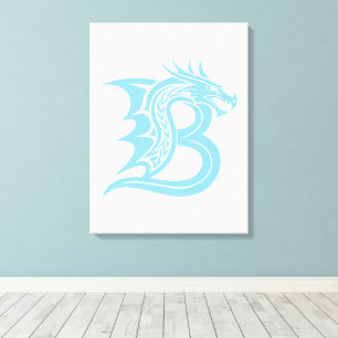 Drache gestalteter Buchstabe B, Drachenalphabet, M Leinwanddruck