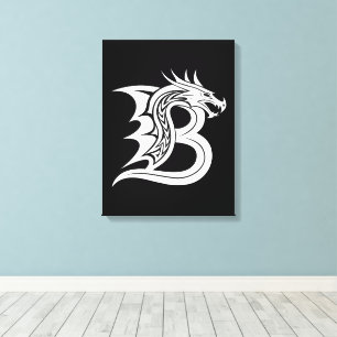 Drache gestalteter Buchstabe B, Drachenalphabet, M Leinwanddruck