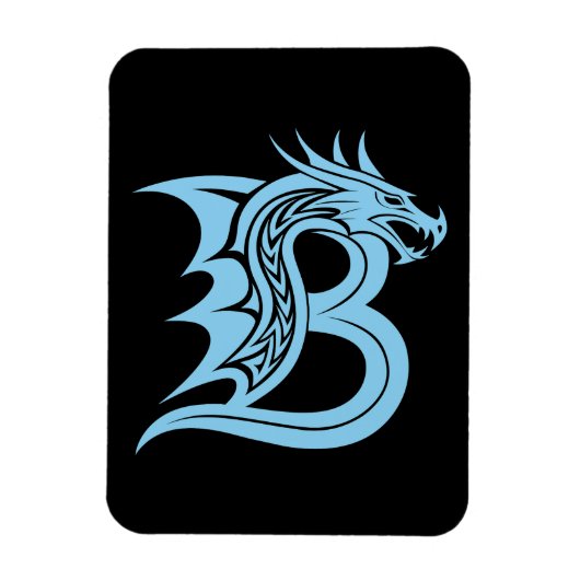 Drache gestalteter Buchstabe B, Drachenalphabet, M Magnet (Vertikal)