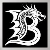 Drache gestalteter Buchstabe B, Drachenalphabet, M Poster (Vorne)
