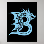 Drache gestalteter Buchstabe B, Drachenalphabet, M Poster (Vorne)