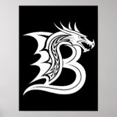 Drache gestalteter Buchstabe B, Drachenalphabet, M Poster (Vorne)