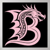 Drache gestalteter Buchstabe B, Drachenalphabet, M Poster (Vorne)
