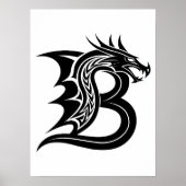 Drache gestalteter Buchstabe B, Drachenalphabet, M Poster (Vorne)