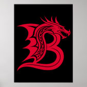 Drache gestalteter Buchstabe B, Drachenalphabet, M Poster (Vorne)