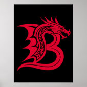 Drache gestalteter Buchstabe B, Drachenalphabet, M Poster (Vorne)
