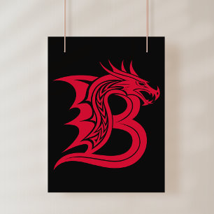 Drache gestalteter Buchstabe B, Drachenalphabet, M Poster