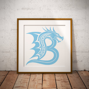 Drache gestalteter Buchstabe B, Drachenalphabet, M Poster