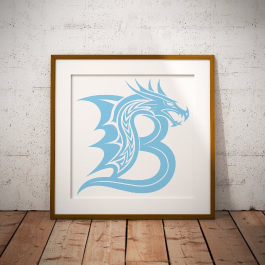 Drache gestalteter Buchstabe B, Drachenalphabet, M Poster