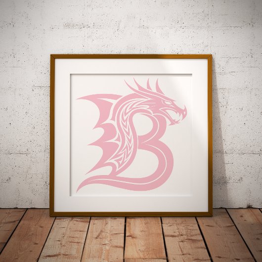Drache gestalteter Buchstabe B, Drachenalphabet, M Poster