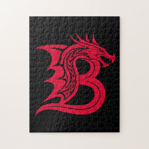 Drache gestalteter Buchstabe B, Drachenalphabet, M Puzzle