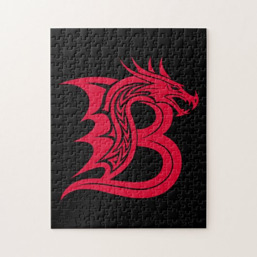 Drache gestalteter Buchstabe B, Drachenalphabet, M Puzzle (Vertikal)