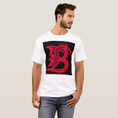 Drache gestalteter Buchstabe B, Drachenalphabet, M T-Shirt (Vorne ganz)
