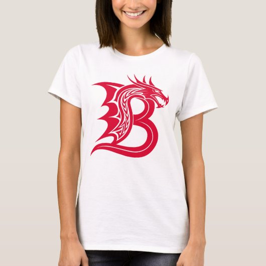 Drache gestalteter Buchstabe B, Drachenalphabet, M T-Shirt (Vorderseite)