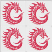 Drache gestalteter Buchstabe C, Drachenalphabet, M Aufkleber (Vorderseite)