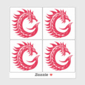 Drache gestalteter Buchstabe C, Drachenalphabet, M Aufkleber (Blatt)