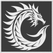 Drache gestalteter Buchstabe C, Drachenalphabet, M Aufkleber (Vorderseite)