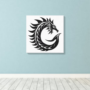 Drache gestalteter Buchstabe C, Drachenalphabet, M Leinwanddruck