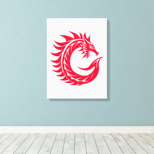 Drache gestalteter Buchstabe C, Drachenalphabet, M Leinwanddruck