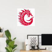 Drache gestalteter Buchstabe C, Drachenalphabet, M Poster (Heimbüro)