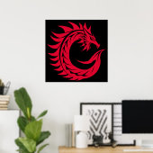 Drache gestalteter Buchstabe C, Drachenalphabet, M Poster (Heimbüro)