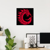 Drache gestalteter Buchstabe C, Drachenalphabet, M Poster (Heimbüro)