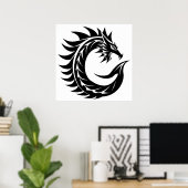 Drache gestalteter Buchstabe C, Drachenalphabet, M Poster (Heimbüro)