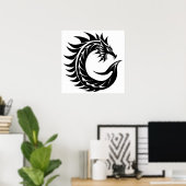 Drache gestalteter Buchstabe C, Drachenalphabet, M Poster (Heimbüro)