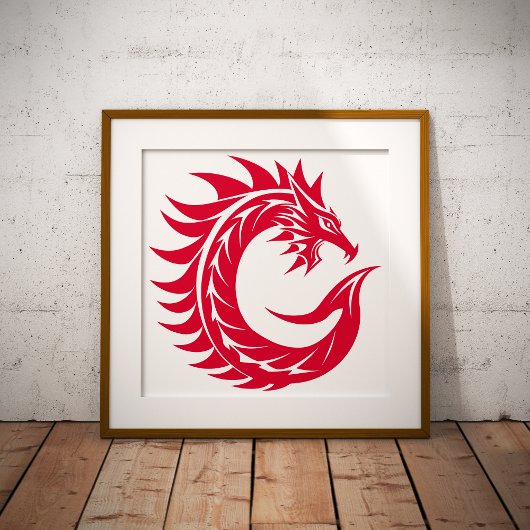 Drache gestalteter Buchstabe C, Drachenalphabet, M Poster