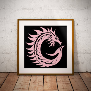 Drache gestalteter Buchstabe C, Drachenalphabet, M Poster